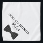 Bandana Nom personnalisé Pet Chien Bow Cravate Mariage<br><div class="desc">Un bandana mariage super mignon avec une cravate arc. Personnalisez avec le nom de votre chien et son rôle d'honneur lors de votre journée spéciale. Conçu par Thisisnotme©</div>