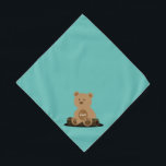 Bandana Ours en peluche Petit animal de compagnie personna<br><div class="desc">Turquoise arrière - plan,  avec un mignon ours en peluche tenant le nom de votre animal de compagnie. La couleur Arrière - plan est personnalisable,  tout comme le style de police,  la taille et la couleur. Personnalisez-le à votre gout !</div>