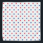 Bandana Patriotique rouge blanc bleu poka point motif vaca<br><div class="desc">Polka blanc et bleu mignon motif moderne patriotique américaine mignonne vacances Bandana. Idéal pour les humains et les chiens.</div>