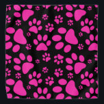 Bandana Paw-Prints rose et noir<br><div class="desc">Empreintes ! Impression Motif avec des empreintes de pattes d'un chien ou d'un chat dans un graphisme rose chaud et noir.</div>