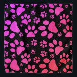 Bandana Paw-Prints rose et noir| Violet<br><div class="desc">Empreintes ! Impression Motif avec des empreintes de pattes d'un chien ou d'un chat dans un graphisme rose-chaud,  violet et noir.</div>