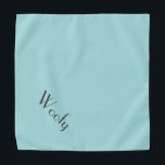Bandana Pet Name Teal Blue Personalized Text Pet<br><div class="desc">Baby blue bandana, personalized with your pet's name! Perfect for any occasion. The background color is customizable to any color you desire, as are the font style, size, and/or color; using the edit menu. Make it your own! When you wear Boagie's cute designs, you are helping to make a difference,...</div>