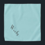 Bandana Pet Name Teal Blue Personalized Text Pet<br><div class="desc">Baby blue bandana, personalized with your pet's name! Perfect for any occasion. The background color is customizable to any color you desire, as are the font style, size, and/or color; using the edit menu. Make it your own! When you wear Boagie's cute designs, you are helping to make a difference,...</div>