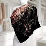 Bandana Rose Gold Blush Pink Parties scintillant Glam Nom<br><div class="desc">Glam Rose Gold Parties scintillant Élégant Monogram Bandana. Personnalisez facilement ce design chic et branché de bandana avec une élégante parties scintillant brillante d'or rose sur un arrière - plan noir. Le design comprend votre monogramme manuscrit avec de jolis tourbillons et votre nom.</div>