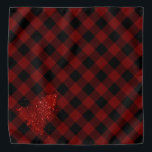 Bandana Rustic Red Christmas Tree Modern Buffalo Plaid<br><div class="desc">Tis the season to decorate ! Rich and vibrant crimson red fun solive holiday design featuring whimsical sparkly métallc glitter Christmas tree with a frisky paint splatter on rustic Buffalo Plaid red and black lumberjack checkered gingham. Easy DIY home makeover decor room facelift ! For other colors or matching products,...</div>