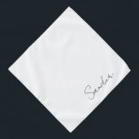 Bandana Script minimaliste Personnalisé Nom de l'animal de<br><div class="desc">Blanc minimaliste...  personnalisé avec le nom de votre animal de compagnie en écriture moderne. Vous pouvez modifier la couleur de l'Arrière - plan et le style,  la taille et la couleur du texte à l'aide du menu d'édition.</div>