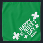 Bandana Simple green Happy St. Patrick`s day typographie<br><div class="desc">Un joli bandana vert avec une simple typographie qui dit Joyeux Saint Patrick est le bandana idéal pour la Saint Patrick. Il est également idéal comme cadeau pour tous les amoureux des animaux de compagnie, amoureux de les chiens, amoureux de les chats. Écrivez le nom de votre animal de compagnie...</div>