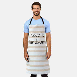 Bande beige partout sur l'imprimé Tablier Gardez-l