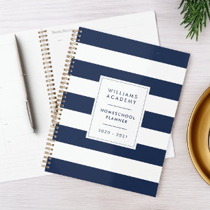 Bande blanche et marine - Homeschool personnalisé