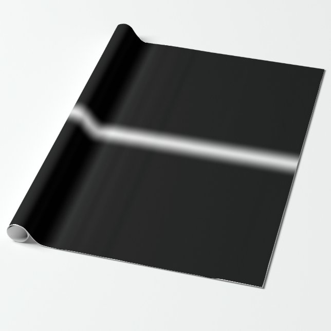 Bande blanche fanée sur emballage cadeau noir (Déroulé)