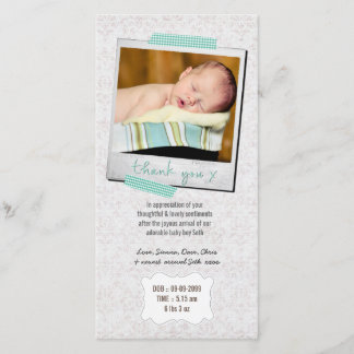 Bande bleue de Washi de bébé de note de Merci