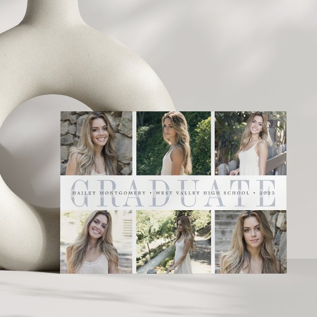 Bande centre | Six Faire-part de diplôme photo (Créateur téléchargé)