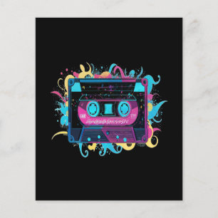 Bande de cassette néon rétro avec éclaboussure vib