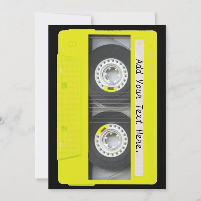 Bande de cassette personnalisable en néon jaune (Devant)