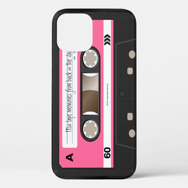 Bande de cassette rétro rose chaud Coque personnal (Verso)