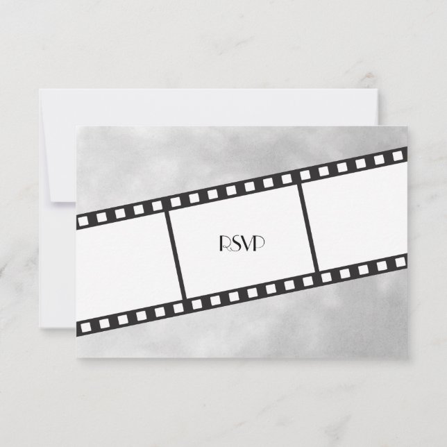 Bande de film de mariage RSVP réponse invitation (Dos)