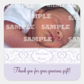 Bande de Lilac Sweet Stickers Merci bébé