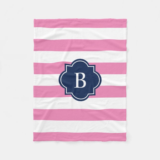 Bande de monogramme marine et rose | Couverture po (Devant)