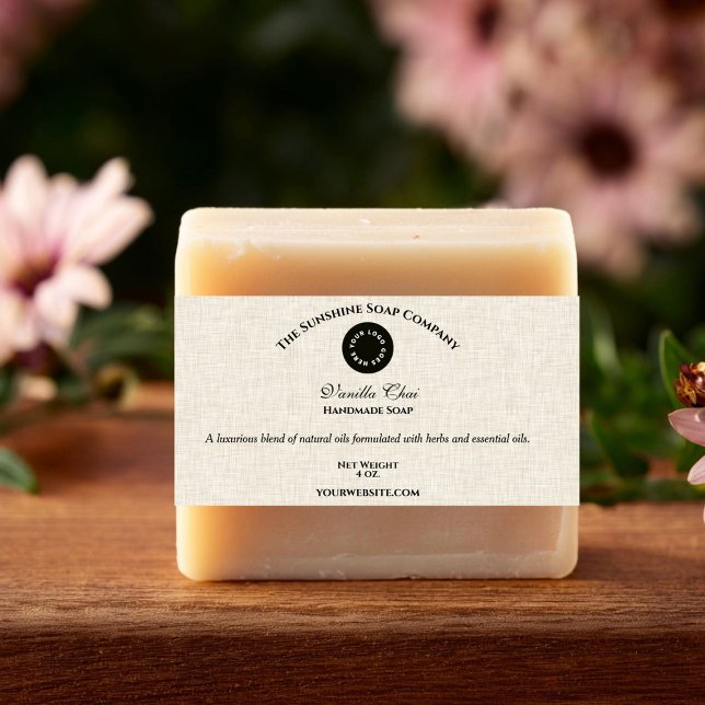 Bande de savon de style papier lin beige clair ave (Créateur téléchargé)