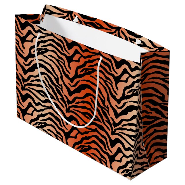 Bande de tigre imprimé grand sac cadeau (Dos Angle)