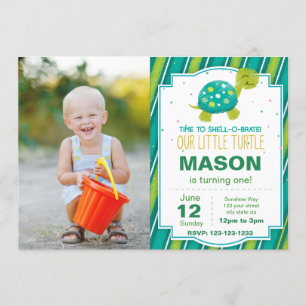 Bande de tortue verte Invitation à l'anniversaire