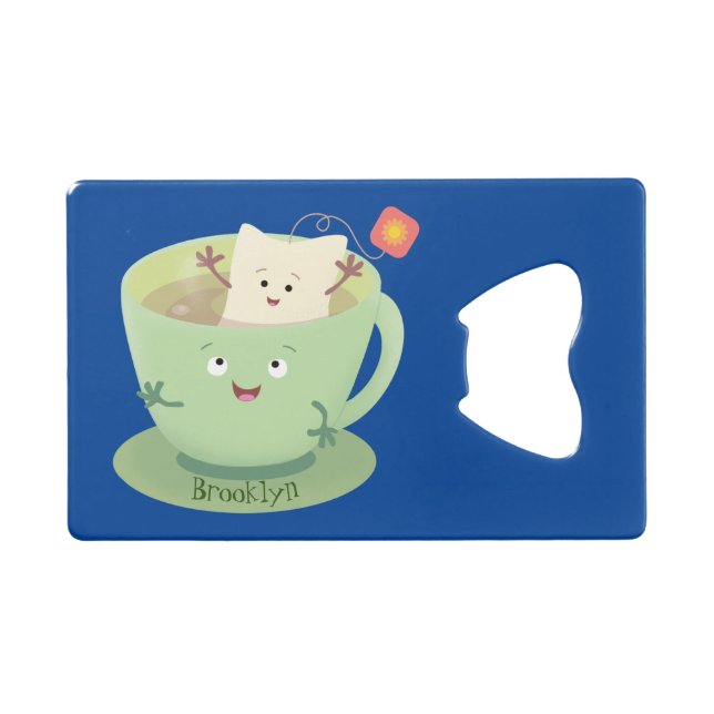 Bande dessinée de la tasse de thé mignonne humour  (Devant (Horizontal))