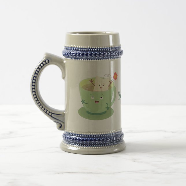 Bande dessinée de la tasse de thé mignonne humour  (Gauche)