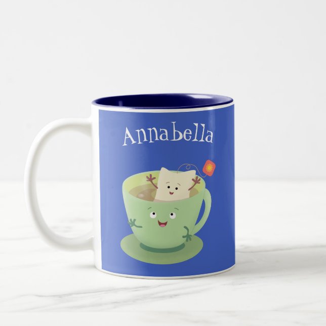 Bande dessinée de la tasse de thé mignonne humour  (Gauche)