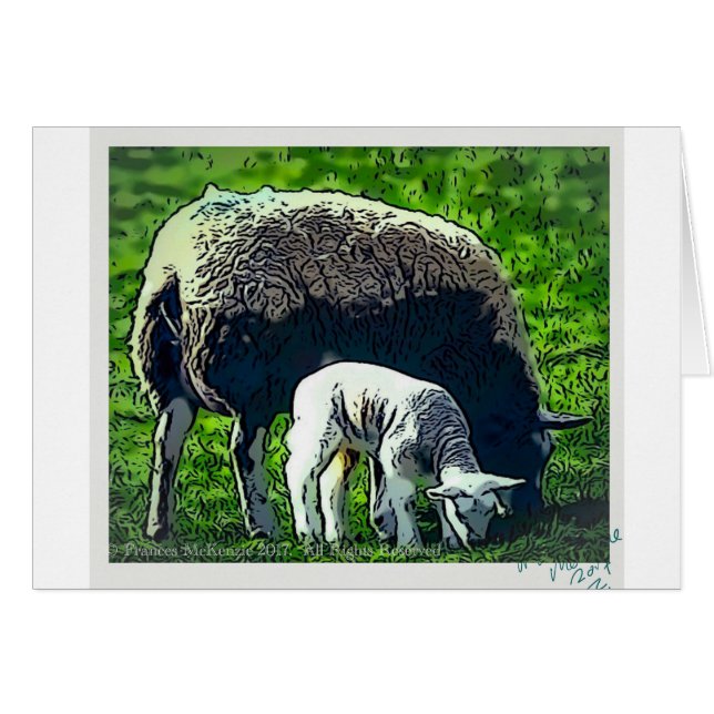 Bande dessinée de moutons et d'agneau (Devant Horizontal)