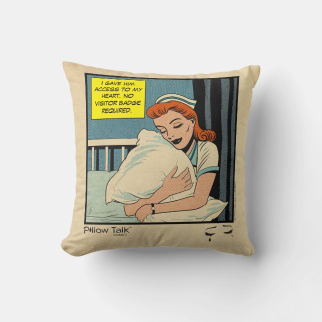 Bande dessinée de romance rétro : Coussin décorati (Recto)