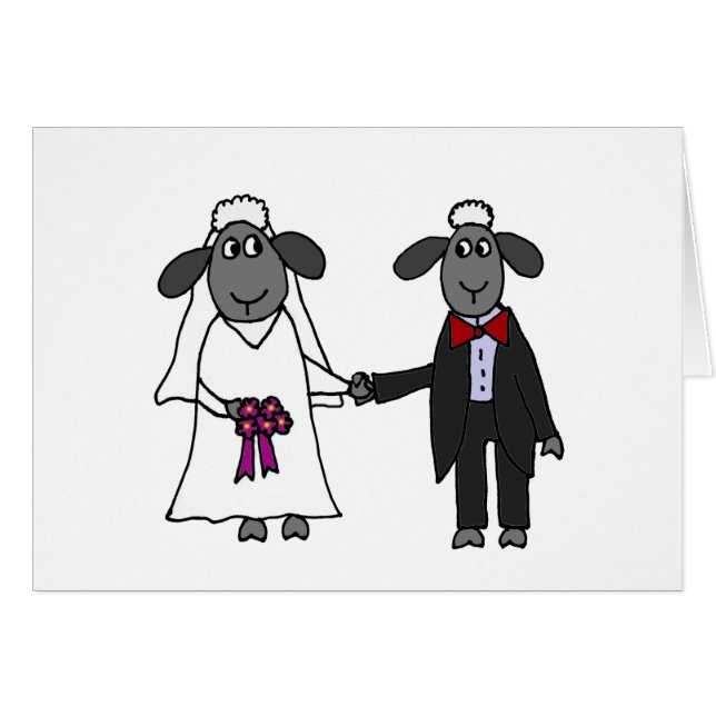 Bande dessinée drôle de mariage de moutons (Devant horizontal)