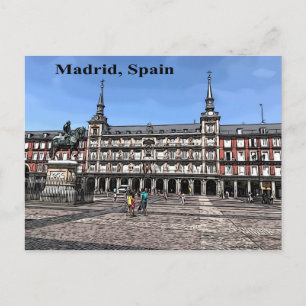 Bande dessinée d'une place à Madrid, Espagne carte