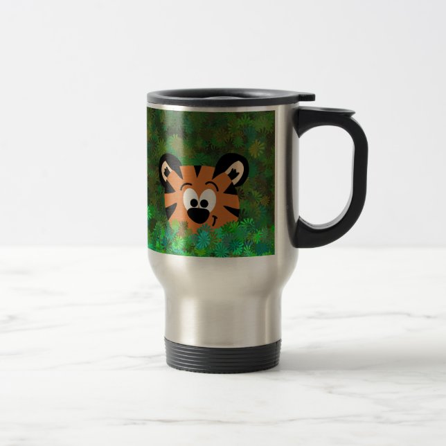 Bande dessinée jetant un coup d'oeil la tasse de (Droit)