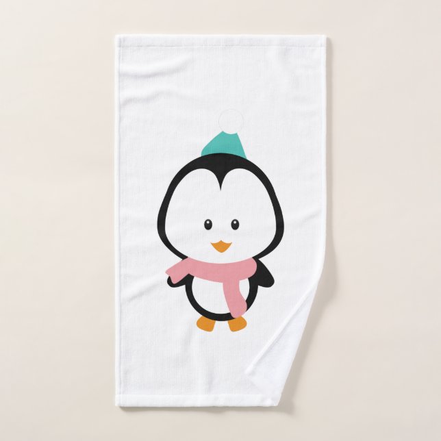 Bande dessinée mignonne de pingouin (Serviette à main)