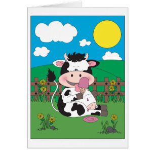 Bande dessinée mignonne de vache à bébé avec son