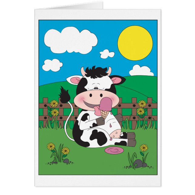 Bande dessinée mignonne de vache à bébé avec son (Devant)
