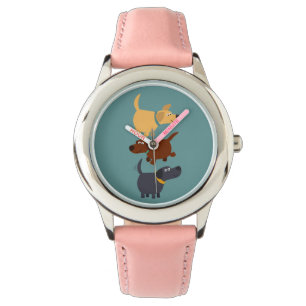 Bande dessinée mignonne Labradors dans la montre