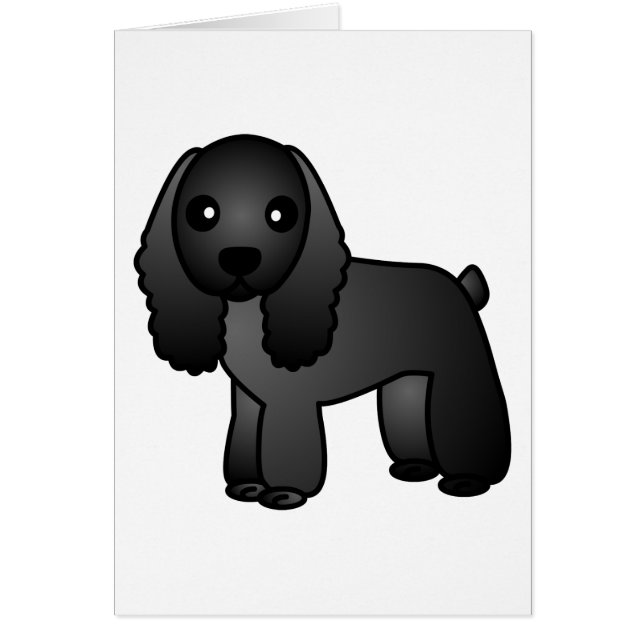 Bande dessinée noire mignonne de cocker (Devant)