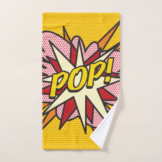 Bande dessinée POP Amusant Typographique Tendance  (Serviette à main)