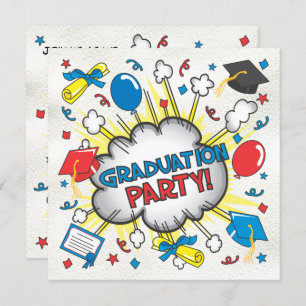 Bande dessinée Pop Art Graduation Party Invitation
