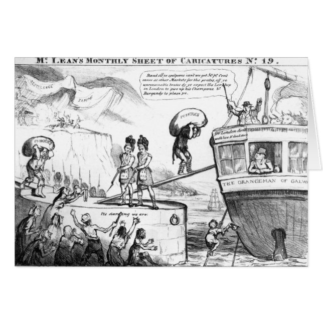 Bande dessinée satirique au sujet de l'état de (Devant horizontal)