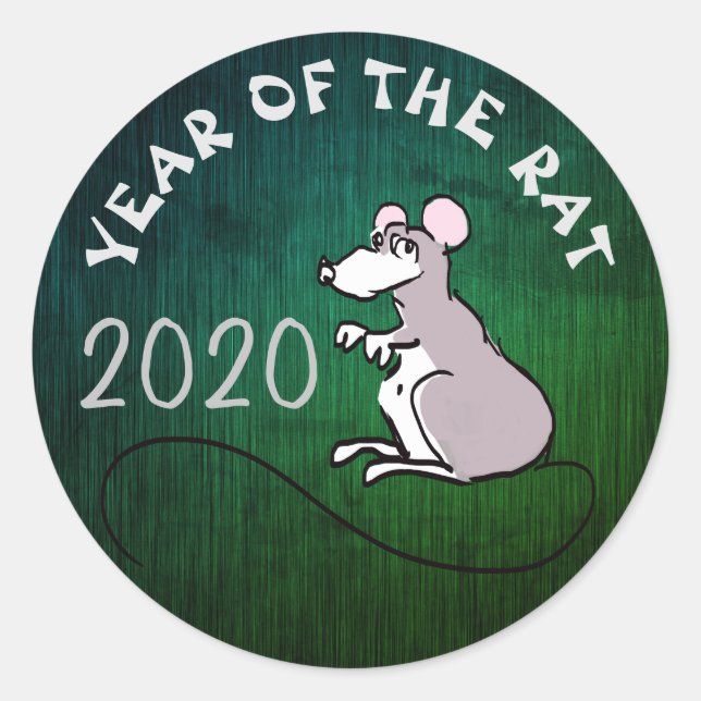 Bande dessinée Sticker rond Rat Chinois 2020 (Devant)