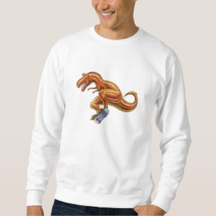 Bande dessinée T-rex de sweatshirt avec la planch
