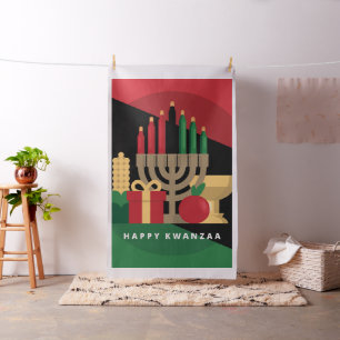 bande diagonale Happy Tissu Kwanzaa