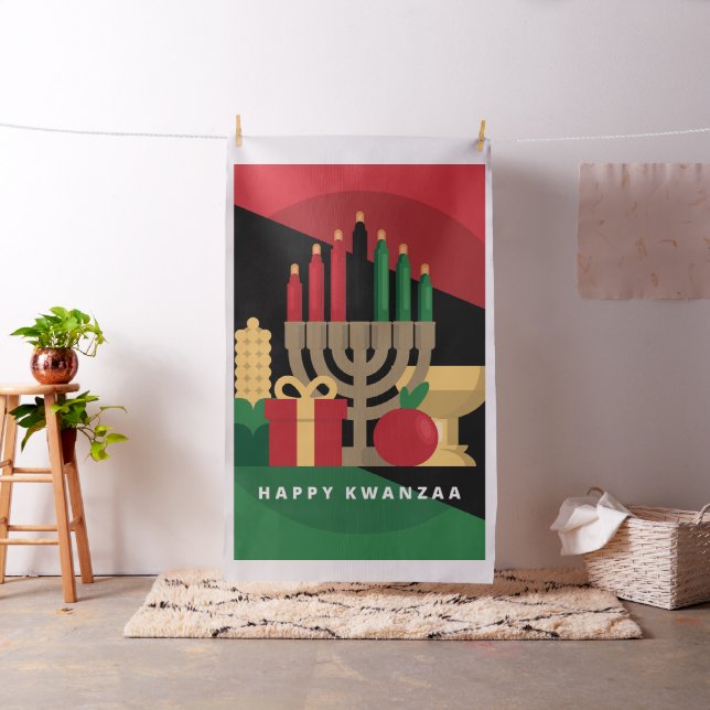 bande diagonale Happy Tissu Kwanzaa (In Situ)