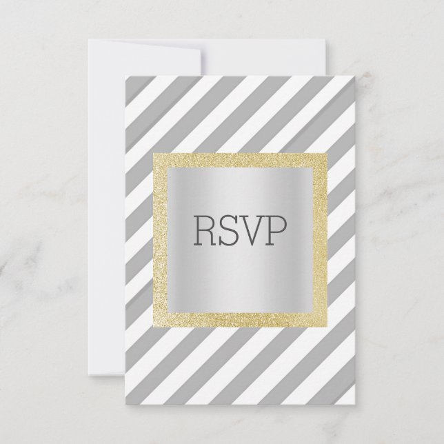 Bande grise avec carte de réponse rsvp parties sci (Devant)