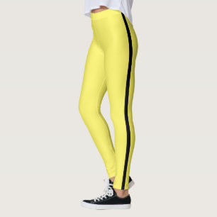 Bande latérale noire Jaune Leggings Choisir les co