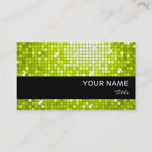 Bande noire carte de visite Disco Tiles Lime (Devant)