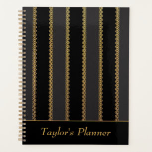 Bande noire et or Planner personnalisé