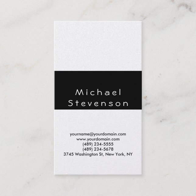 Bande noire tendance Simple Carte de visite simple (Devant)